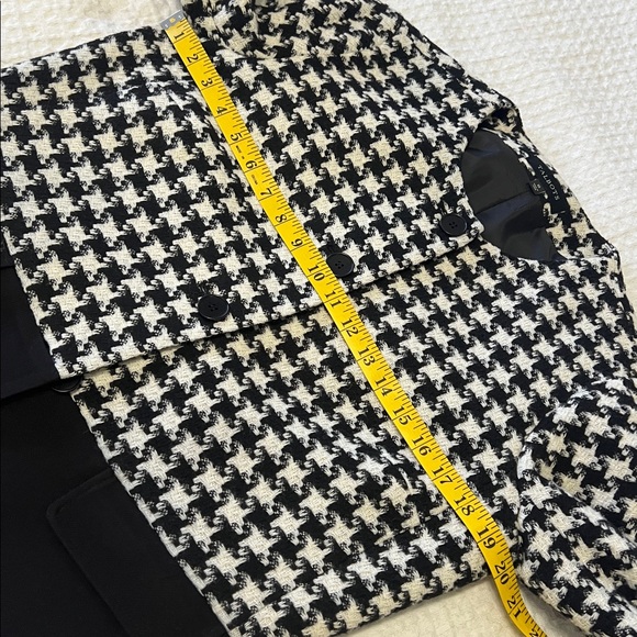 Talbots Black and White Houndstooth Colorblock Women's Collarless Jacket Size 10 - Picture 11 of 15
